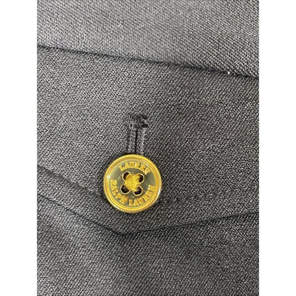 Lauren Ralph Lauren Pants Womens‎ Size 14 Black Gold Button Pocket Office Career - Picture 7 of 14